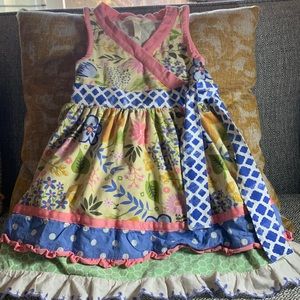 Matilda Jane dress with tie, sz 4